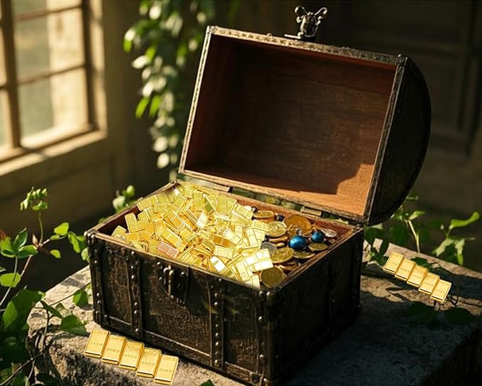 200 PCS Tiny Fake Gold Bar for Crafts Dollhouse Miniatures Mini Gold Bars for Dollhouse Fairy Garden Micro Landscaping Decoration