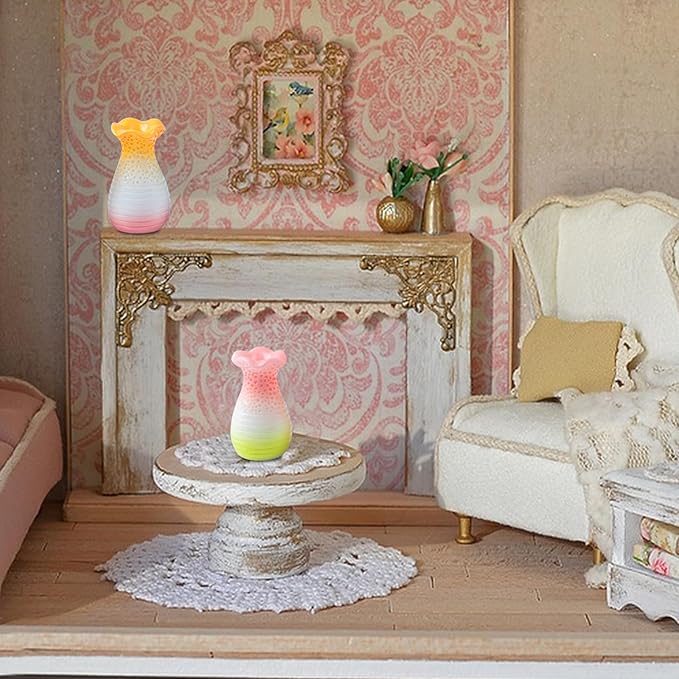 Mini Fancy Vase Resin Silicone Molds 3D Simulation Miniature Yuhuchun Vase Epoxy Casting Molds for DIY Micro Resin Dollhouse Fairy Garden Landscape Tiny Things Display Decor