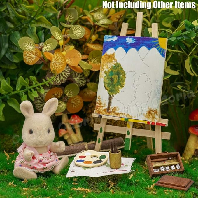 Odoria 1/12 Miniature Set of Paint Easel Dollhouse Decoration Accessories