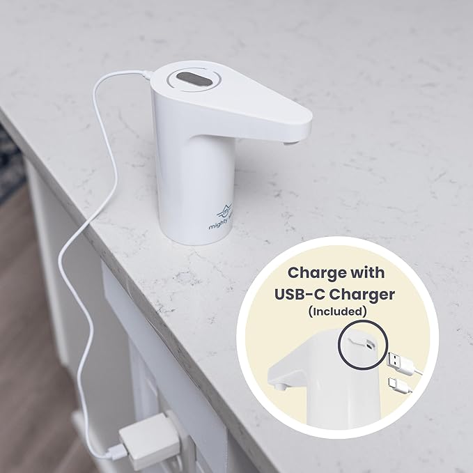 Mighty Sink Electronic Faucet: USB-Rechargeable Water Dispenser | Converts 2–5 Gallon Jugs into a Portable Wash Station | Waterproof | Ideal for Camping & Outdoors