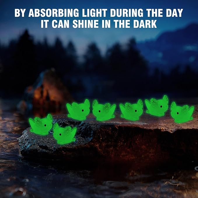 24 PCS Luminous Mini Axolotl for Crafts Dollhouse Fairy Garden Decor Miniature Figurines Resin Animal for Car Tiny Resin Animals for Micro Landscape Plant Pots