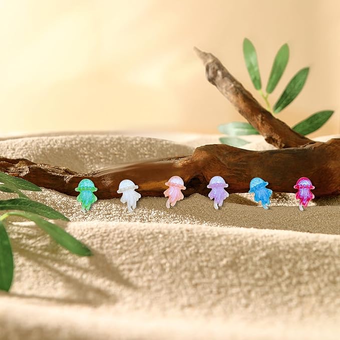200 Pieces Mini Jellyfish Decor for Crafts Dollhouse Miniatures Tiny Jelly Fish Beach Christmas Decorations for Dollhouse Fairy Garden Micro Landscaping Decoration