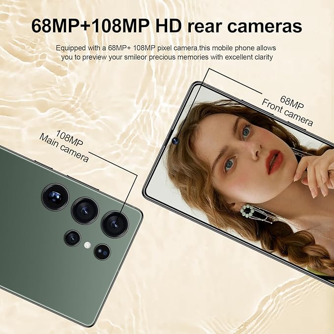 OEJBK I25 Ultra: Powerhouse 16GB/512GB, 2-Day 7000mAh Battery, Huge 6.99" Android 14 Phone w/Built-in Stylus - Your All-in-One Device The Superior Choice (Green)