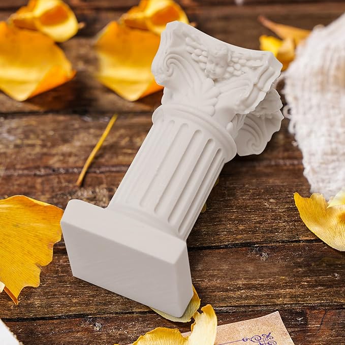 5Pcs Mini Roman Pillar Greek Columns, Christmas Decorations, Greek Statues Decor, Resin Artistic Ornament for Wedding Table,1.18" L x 1.18" W x 2.56" H (White)