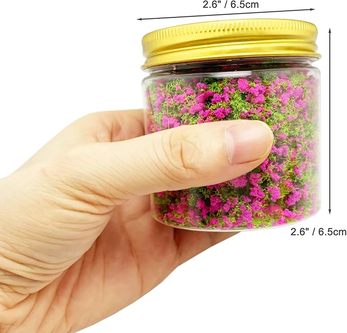 PrettyLife Miniature Flower Grass Cluster Tufts Material Colorful for DIY Mini Dollhouse Fairy Garden Tree Railway Simulated Static Scenery Micro Landscape Model (Rose)