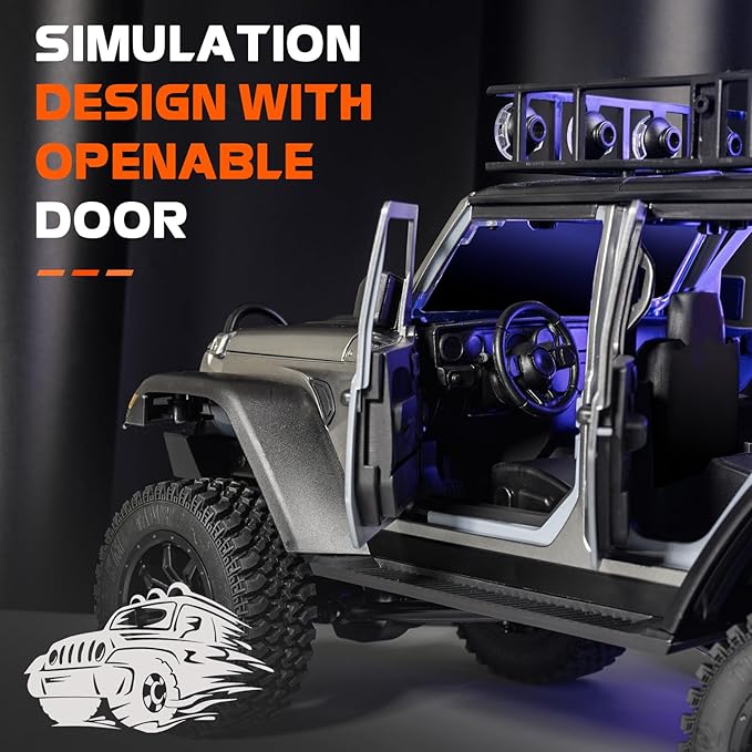 ARRIS 1/12 RC Crawler, MN-128 RC Rock Crawler 4x4 4WD RC Jeep Truck, 2.4GHz Remote Control Off Road Car with LED Lights for Adults, Hobby Grade RTF Toy Vehicle Gifts