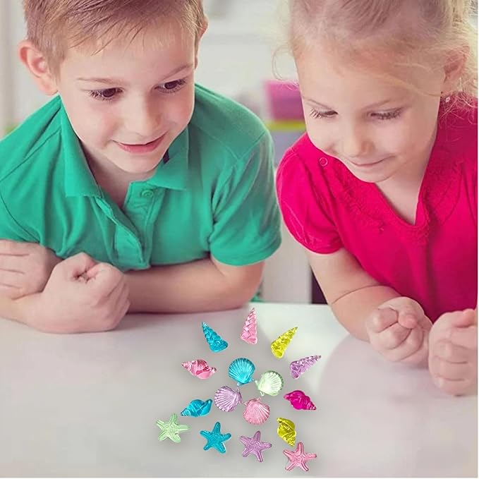 600pcs Luminous Mini Resin Animals Tiny Sea Shell Figurines,Sea Shells for Crafting, Under The Sea Party Favors,Vase Filler