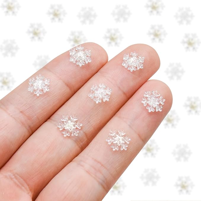 200 Pieces Mini Snowflakes for Craft Dollhouse Miniatures Transparent Tiny Snowflakes Tiny Christmas for Dollhouse Fairy Garden Micro Landscaping Decoration