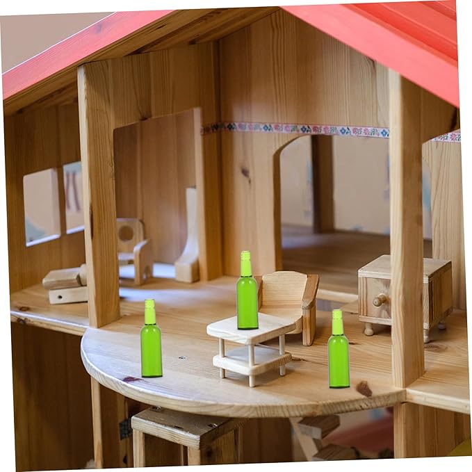 BESPORTBLE 6Pcs Miniature Beer Bottles for Dollhouse Realistic Wine Bottles Playthings Doll House Accessories for Miniature Scenes and Decoration