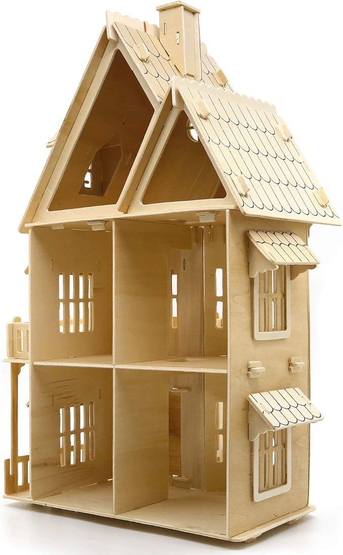 3D House Jigsaw Puzzle Model Kit - CUTEROOM Fantasy Villa Dollhouse DIY Building Set for Adults, Creative Home Decor Gift