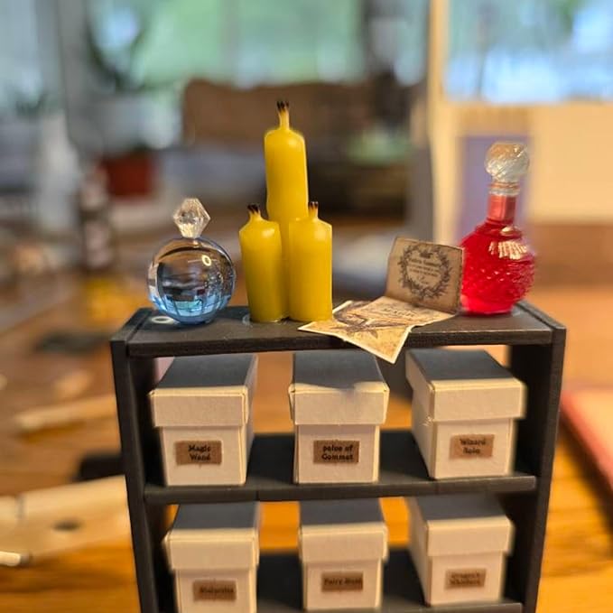 Dollhouse Miniature Candle Set (5pc) - Tiny, Mini, 1/12, Decoration, Decor, Fairy Garden, Rustic, Beesax, Farmhouse, DIY Craft, Art, Project, Diorama (White)