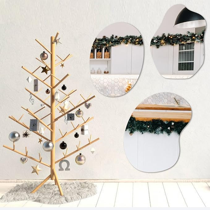 3PCS Glass Skating Pond for Christmas Village, Real Glass Mirror Lake Set for Miniature Winter Scenes, High-Definition Frozen Pond Display for Holiday Village Decorations