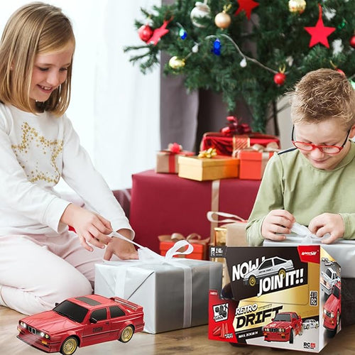 1:16 Scale RC Drift Car, 30KM/H 4WD 2.4GHz Remote Control Cars with LED Light, Racing and 4 Drifting Wheels, 3 Rechargeable Batteries, Perfect Toy Gift for Teen Adults Red