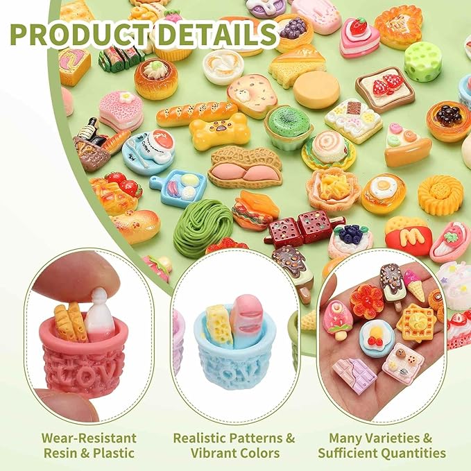 Dollhouse Miniature Food, Cute Mixed Colorful Ice Cream Cups Figures Toys Mini Resin Foods Trinkets for Pretend Play Kitchen Cooking Game & Doll House Decor (Mixing Colors, 20pcs)