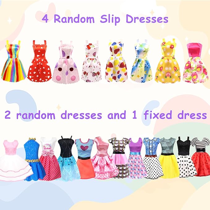 75PCS Doll Clothes and Accessories with Closet for 11.5 Inch Doll - Fashion Design Set Including Wedding Dress Fashion Dresses Outfits Tops and Pants Hangers Bags for Girls