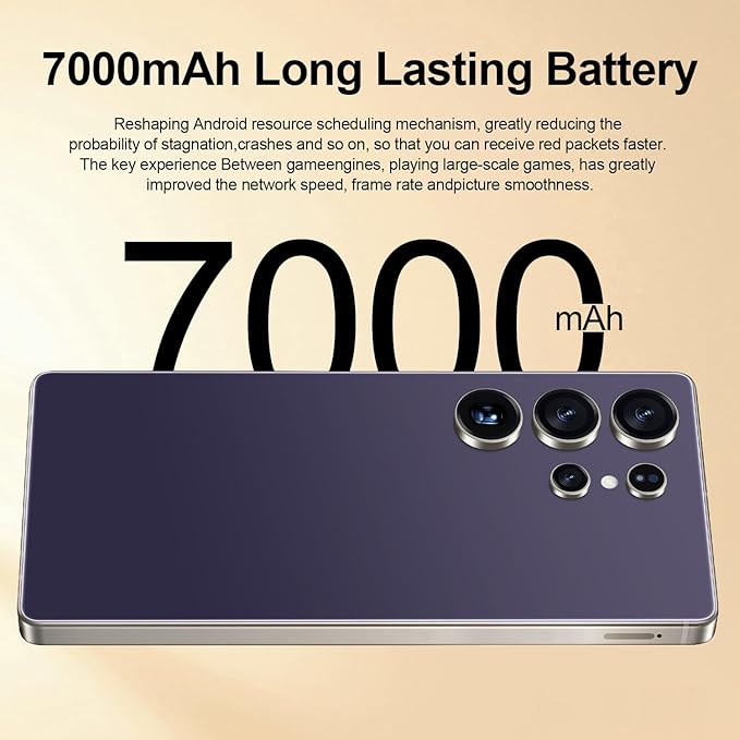 OEJBK I25 Ultra: Powerhouse 16GB/512GB, 2-Day 7000mAh Battery, Huge 6.99" Android 14 Phone w/Built-in Stylus - Your All-in-One Device The Superior Choice (Purple)