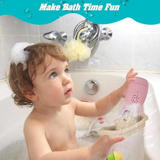 HYSZXUS Bath Toys Floating Boats with Silicone Bathtub Toy,9 PCS Mold Free Baby Bath Toys for Infants 6-12-18 Months,Water Table Toy for Toddlers 1-3,Shower Toys Pool Toys for 1 2 3 4 Boys Girls Kids
