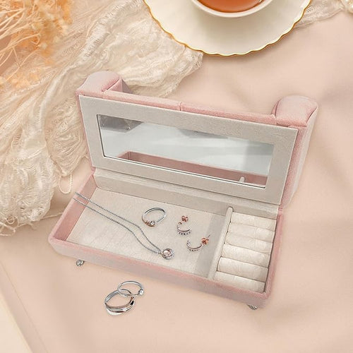 1/6 Scale Dollhouse Sofa, Miniature Sofa with Pillows, Jewelry Box Organizer, Modern Dollhouse Furniture, Artificial House Room Scene Decoration, Furniture Model for 12inch Dolls Accessories