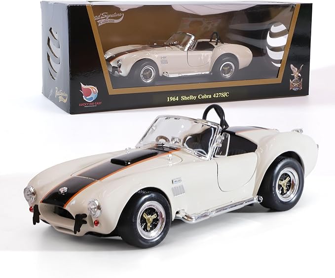 1964 Shelby Cobra 427S/C 1:18 Scale Diecast Model Premium Alloy Sports Collection Cars with Display Case, for Kids Men and Teens Dad 14+ Year Collector's