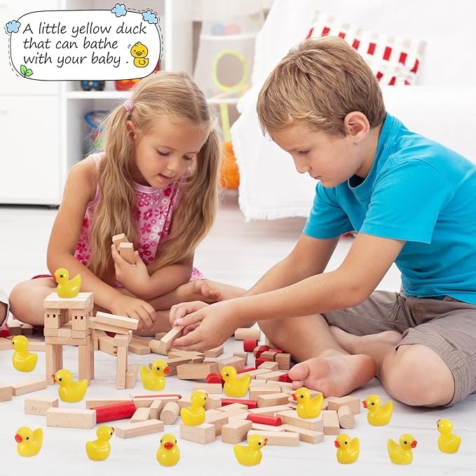 260Pcs Mini Resin Ducks,Miniature Figures Fairy Garden Duck,Tiny Resin Duck for Home Hide Prank Game Dollhouse Decor Aquarium Potted Miniature Landscape Ornament (260Pcs Yellow Duck(H))