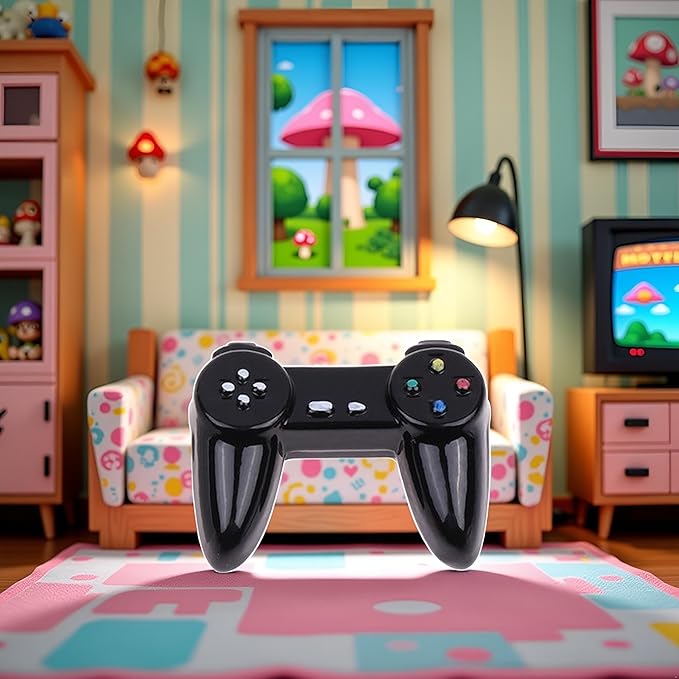 Black Dollhouse Model Gamepad Model Gamepad Dollhouse Wireless Game Controller Dollhouses Decoration 1:12 Dollhouses Décor
