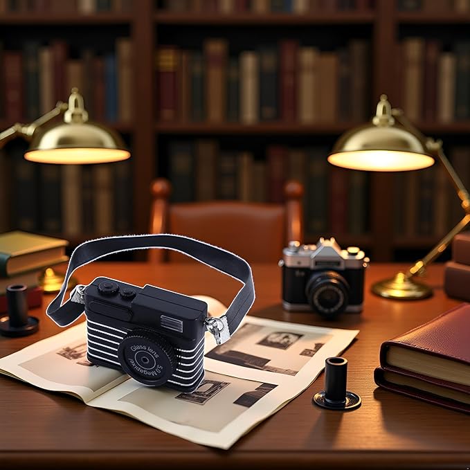 1:4 Scale Mini Camera Prop Ornament Vintage Camera Model, Miniature Digital Camera Mini Decoration Accessories Photography Props Ornament(Style 3)