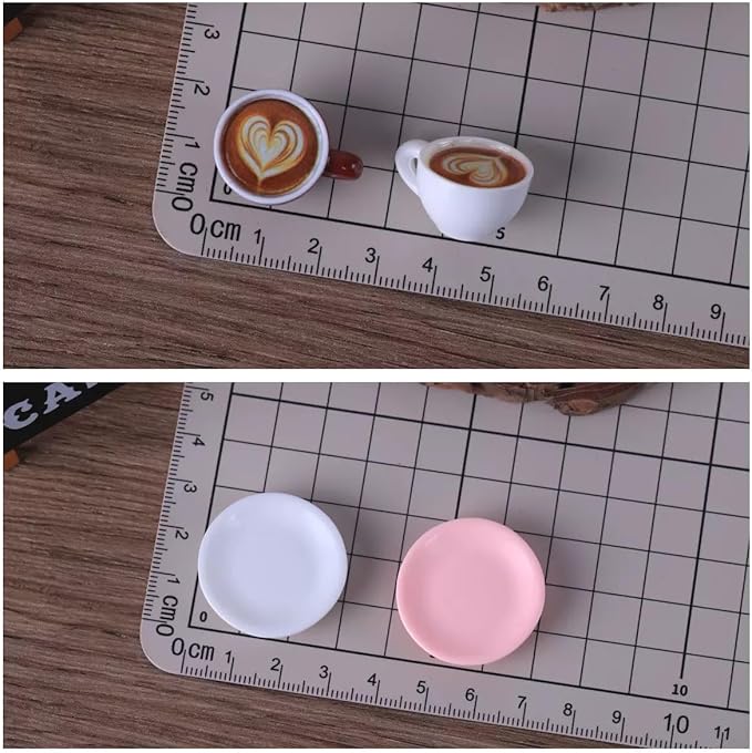 8Pcs Miniature Coffee Cups Model Sets Dollhouse Ornament Dollhouse Decoration Mini Decor Doll House Accessories