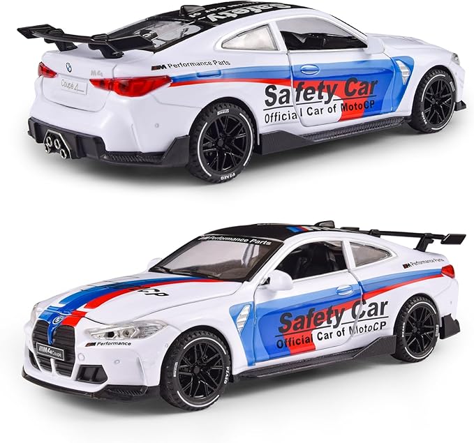 Toy Cars 1:32 M4 Diecast Cars - Light, Sound & Pull Back Function Model Cars- Zinc Alloy Car Model for Kids Who Love car Mechanics & Collecting Exotic Sports Car Toys (White)