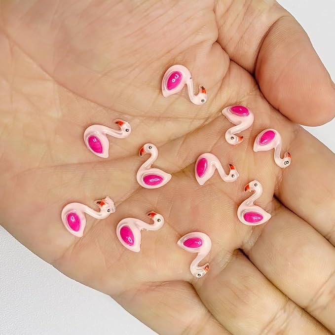 100PCS Mini Flamingo Decor for Dollhouse Resin Animal Tiny for Crafts Micro Miniature Flamingo for Fairy Garden Dollhouse Micro Landscaping Decoration