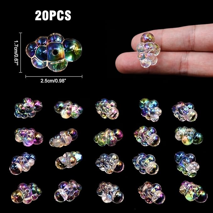 20 Pieces Tiny Fake Bubbles for Dollhouse Mini Bathtub 1:6 Miniature Dollhouse Accessories Bubble Decor for Fairy Garden Beach, Acrylic Bubble Beads