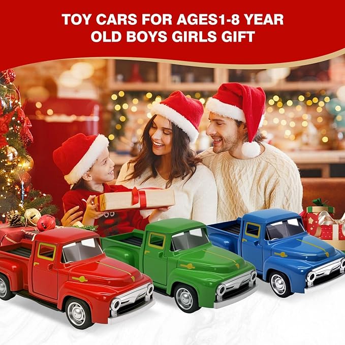 Little Yellow Truck Toy for Toddlers 2 3 4 5 6 7 8 Year Old Boys Girls,1:32 Alloy Toddlers Car Toy Driveable,Car Door Can Open,Toy Trucks for Kids Easter Christmas Birthday Gifts