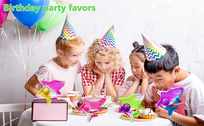 30 Packs Bulk Mini pop Shark Fidget Gifts for Holiday Boys and Girls Kids Party Supplies and Classroom Students Prize