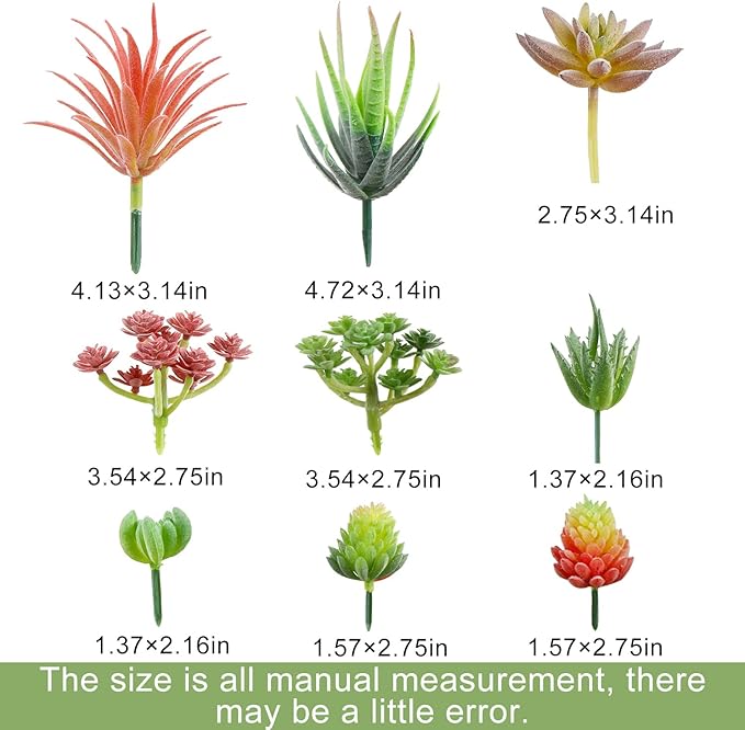 FOIMAS 18pcs Mini Artificial Succulent Plant,Flocked Faux Succulent for Floral Wall Garden Arrangement Home Office Decor,Unpotted
