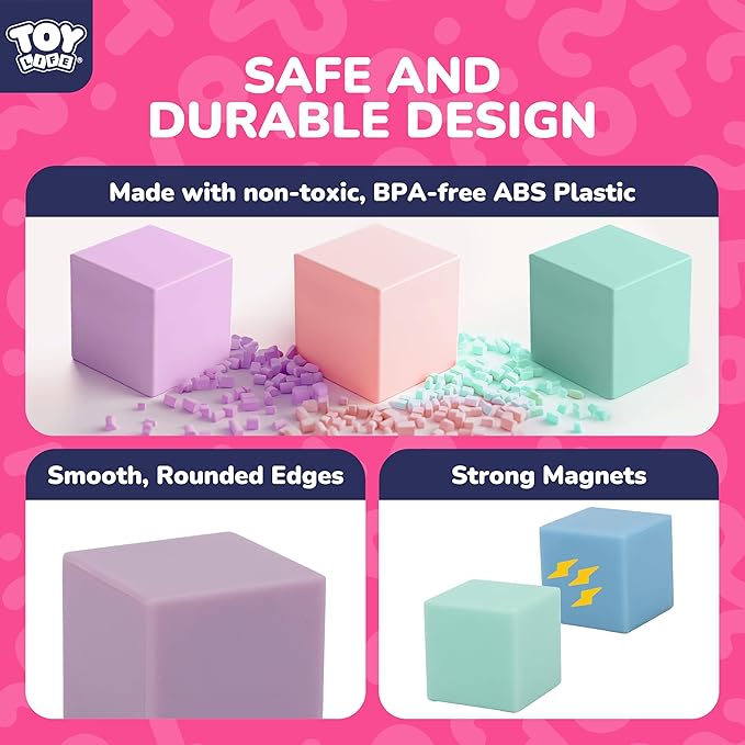 TOY Life 64 Pcs Magnetic Blocks for Kids Ages 3-5, Magnet Building Blocks for Toddlers, Magnetic Blocks for Kids Ages 4-8 Girls & Boys, Educational Learning Building Toys for Age 3 4 5 6 7 8-12