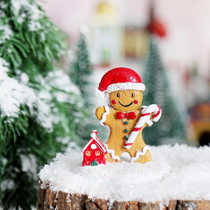 Christmas Village Accessories Ornaments Resin Christmas Village Sets Decoration for Xmas Festival Holiday (Gingerbread Man)