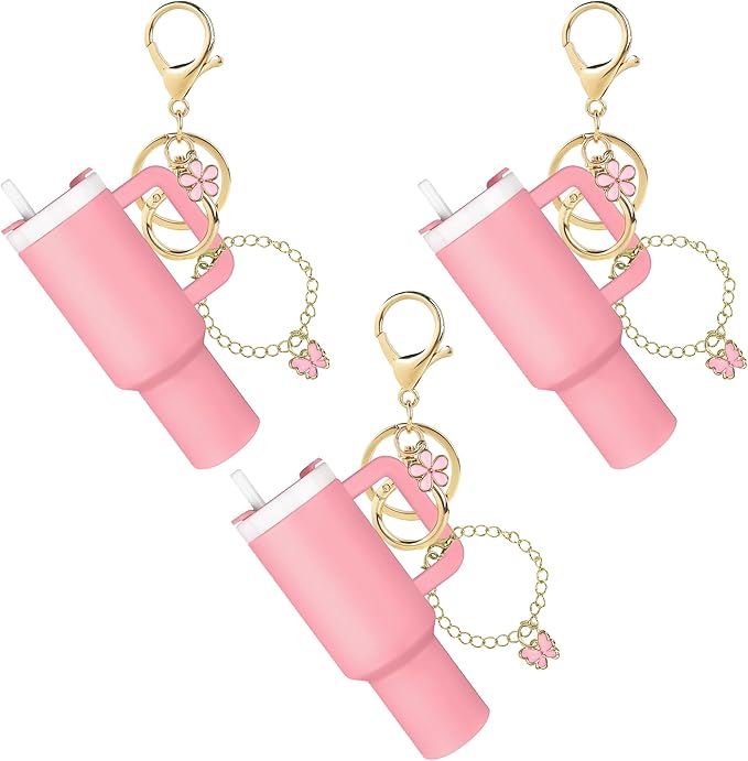 ERTUNA Mini Tumbler Keychain Accessories for Stanley Cup, 2 Way Cute Charms Chapstick Lip Balm Holder for Women Purse Handbag