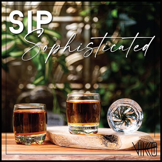 Vikko 2.75 Ounce Shot Glasses, Set of 6 Small Liquor and Spirit Glasses, Durable Tequila Bar Glasses For Alcohol and Espresso Shots, 6 Piece Shooter Glass Set