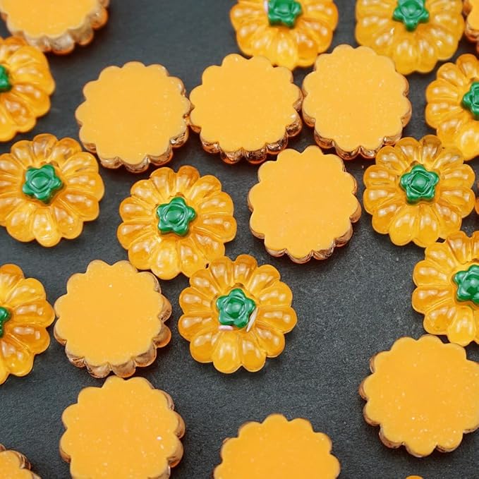 90 PCS Resin Pumpkin Fall Miniature Pumpkin Figurine Bulk Resin Embellishments for Halloween Crafts Accessories