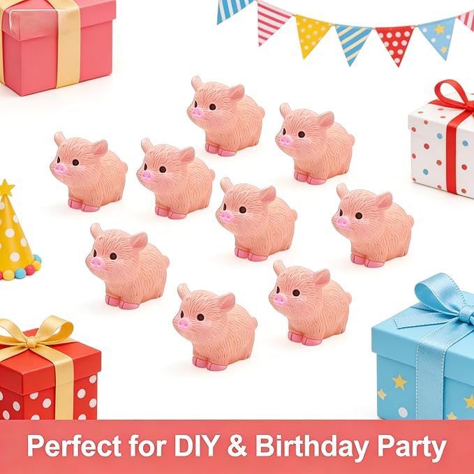 50 PCS Mini Pink Pig Figurines - 1.5 Inch Resin Pigs for Fairy Gardens, Home Decor, Wedding Centerpieces, Desk Accessories & DIY Crafts