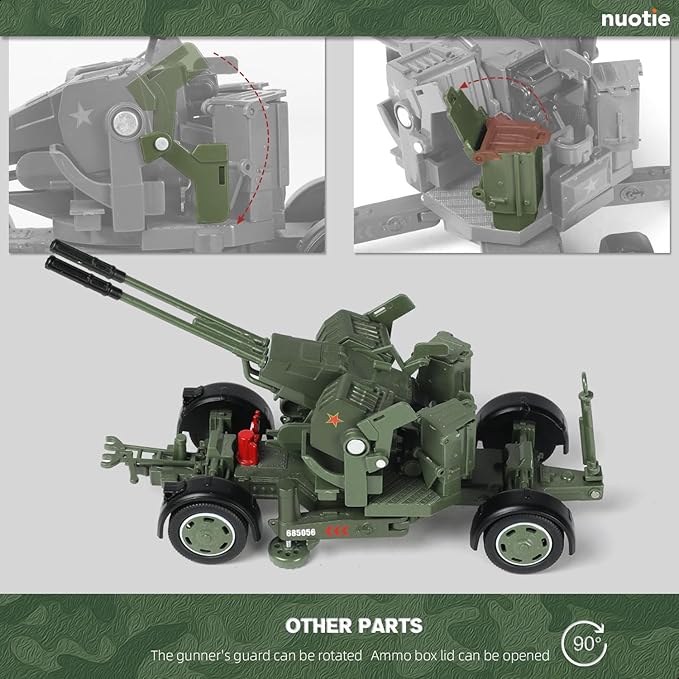 1/35 Anti - Aircraft Guns Military Simulation Model Air Defense Weapon 360° Rotatable Model Kit with Display Stand Collection or Gift for Adults