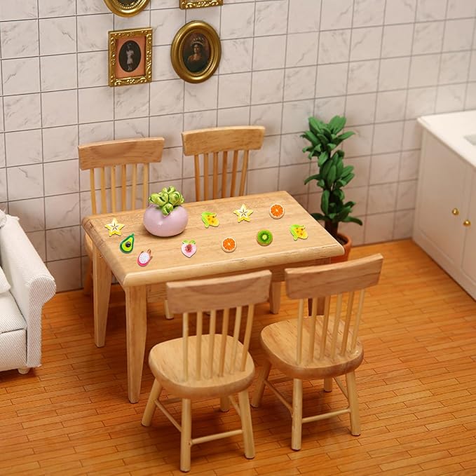 100 Pieces Mini Fruits for Dollhouse Miniatures Mini Food for Crafts Tiny Resin Things for Dollhouse Mini Kitchen Micro Landscaping Decoration