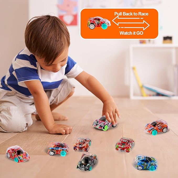 QSONSELL 50 Pcs Mini Pull Back Cars, Mini Toy Cars Pull Back Race Cars for Kids Toddlers, Treasure Box Toys for Classroom Prizes, Pinata Stuffers, Easter Basket Stuffers Goodie Bags Stuffers for Kids