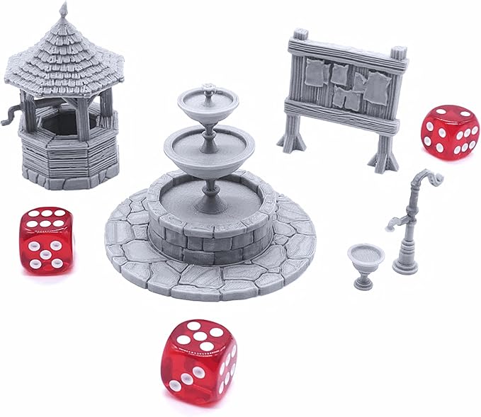 EnderToys Town Square – DND Terrain & Scenery for 28mm Tabletop Miniatures