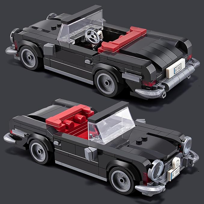 HIGH GODO Car Building Set for Adults, Classic Vintage Sports Car Collectible Decor Model Kit with Display Box, Retro Racing Cars Vehicle for Adults Teens Age 14+ (324 Pieces)