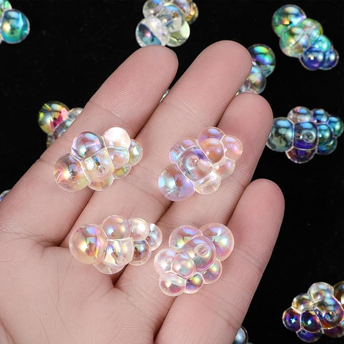 20 Pcs Tiny Fake Bubbles for Dollhouse, Mini Plastic Bubbles 1:6 Miniature Dollhouse Accessories, Bubble Decorations for Fairy Garden Beach DIY Craft