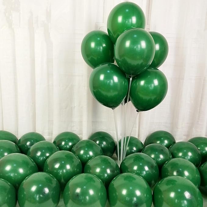 5 inch Dark Green Party Balloons, 100 pcs Mini Green Latex Balloons for Birthday Wedding Baby Shower Decorations(Dark Green)