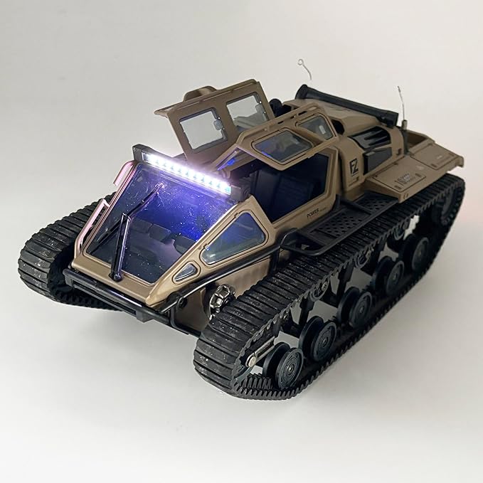 RC Tank Car 1/16 Scale Remote Control Tank Off Road RC Crawler 4WD RTR 360°Rotating Drifting Dual Motor Gearbox Proportional Control Tracked Military Truck Hobby Toy for Adult