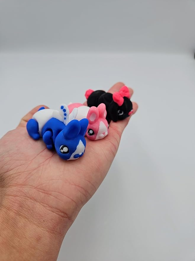 Bunny Eggs Collectible Figurines - Includes 3 Unique Articulating Bunnies - Articulating Design - Easter Eggs, Educational, Stress, Anxiety, ADHD Relief