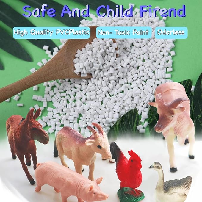 8 Pcs Big Animal Figurines Toys, Farm Realistic Plastic Animals Playset, Educational Preschool Learning Toy Playset for Kids Toddlers