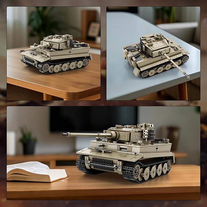 Reobrix Tiger I Tank Building Block Set for Adult,WW2 Military German Tank Model Set,World of Tanks Authorized Products 77031,Army Toys Building Kit,Ideal Gift for Boys Age 14+,1138 PCS